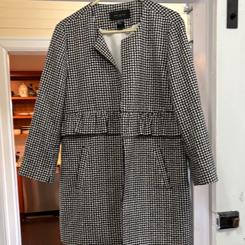 Ann Taylor Factory  Black and White Houndstooth Coat